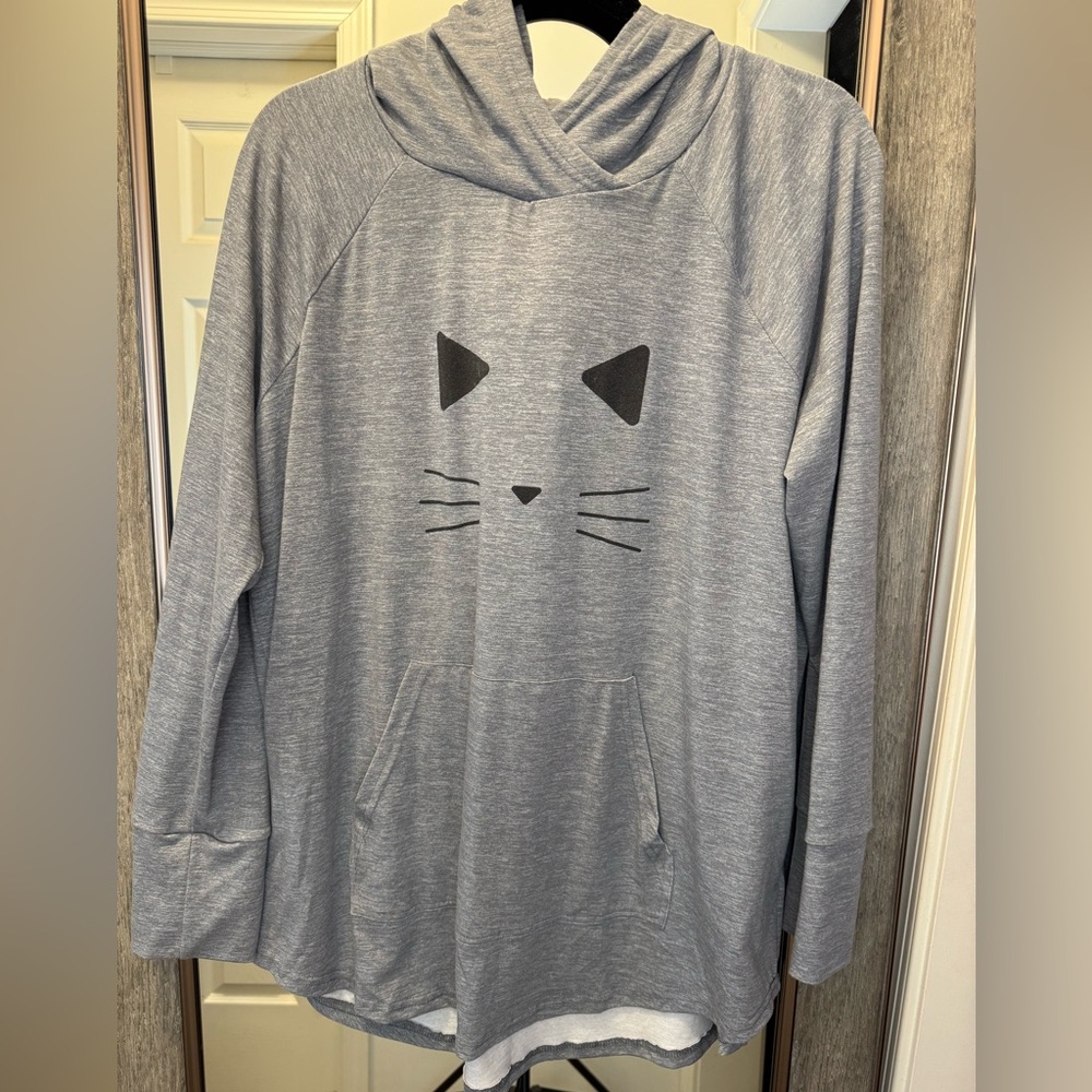 LuLaRoe Gray Cat Hoodie